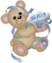 Bear with Cupcake and Name with Glitter