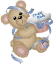 Bear with Cupcake and Name with Glitter