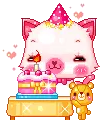 cute kitty with cake