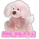 Michelle w/pink dog