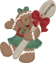 Gingerbread Girl Holding Spoon with Name