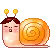 kawaii snail laughing