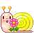 kawaii snail with flower