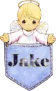 Angel in Pocket with Glitter and Name