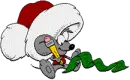 Mouse writing his letter to santa