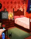 cute kawaii halloween bedroom full of ghosts
