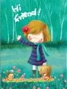 cute kawaii lil girl hi friend