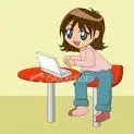 a girl using a laptop