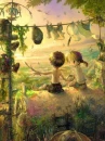 cute kawaii lil lovers at the country side