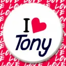 I heart Tony button