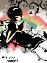 cute kawaii girl moon & star are you happy ?
