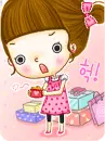 cute kawaii lil girl & presents