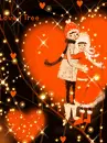 cute kawaii winter lovers hugging