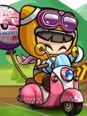 cute kawaii lil girl on a scooter