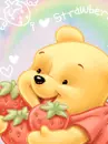 cute kawaii winnie pooh i love strawberry