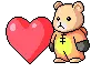 bear next to heart
