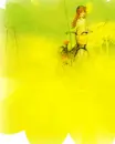 cute kawaii lonely boy & girl with bikes