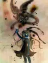 Inverted girl and dragon
