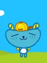 blue character with a cap