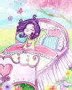 cute kawaii lil girl waking up