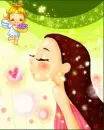 cute kawaii girl with angel