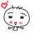 cute kawaii white smiley in love