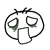 cute kawaii white smiley scary