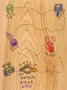 cute kawaii dog on wood