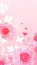 cute kawaii pink rose flower