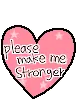 cute kawaii pink heart please make me stronger