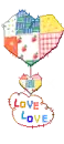 cute kawaii patchwork heart love love