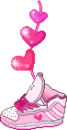 cute kawaii pink heart & shoe