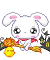 cute kawaii halloween witch sleeping