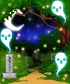 cute kawaii halloween grave yard