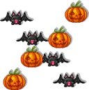 cute kawaii halloween pumpkin & bats