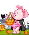 cute kawaii halloween piglet