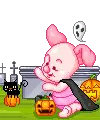 cute kawaii halloween piglet