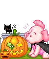 cute kawaii halloween piglet