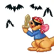 cute kawaii halloween kangoo pirat