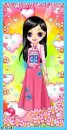 girl in pink garden
