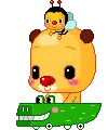 cute bear with little bee
