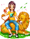 girl with lion
