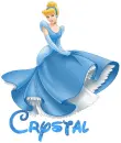 Cinderella in Light  Blue Dress with Name