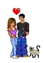 A cute Couple With A Cat!