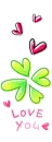 cute kawaii clover love you heart