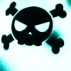 blue evil skull