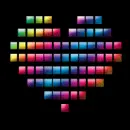 rainbow blocks heart