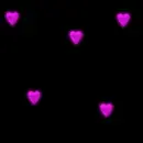 neon glowing hearts
