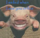 I smiled when I saw you online.