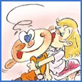 girl kissing boy